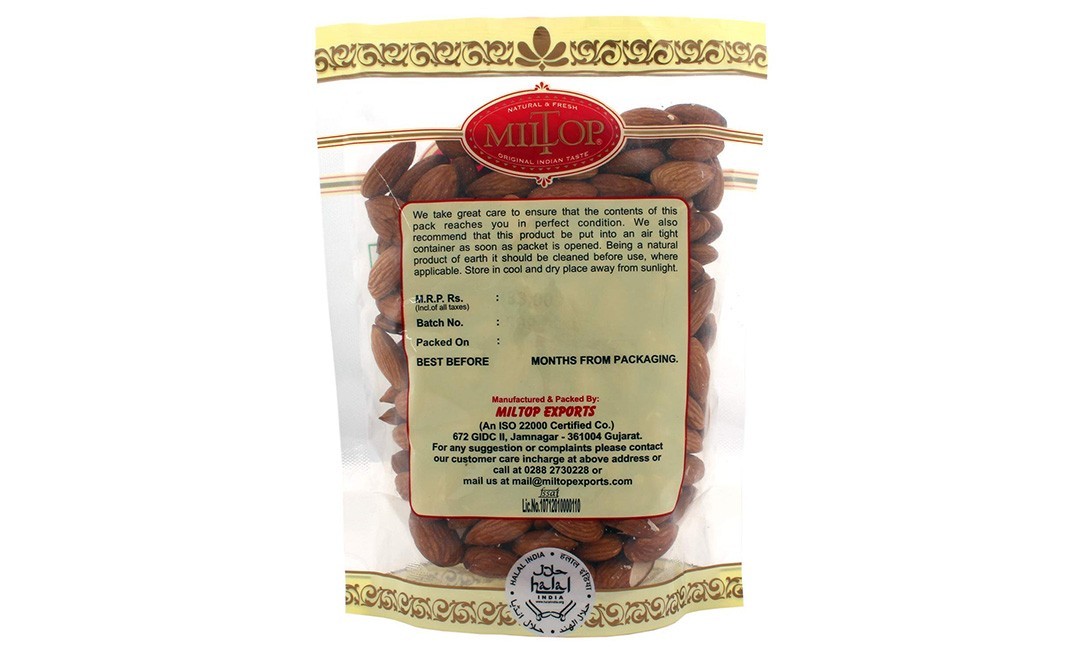 Miltop California Almonds    Pack  250 grams